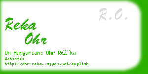 reka ohr business card